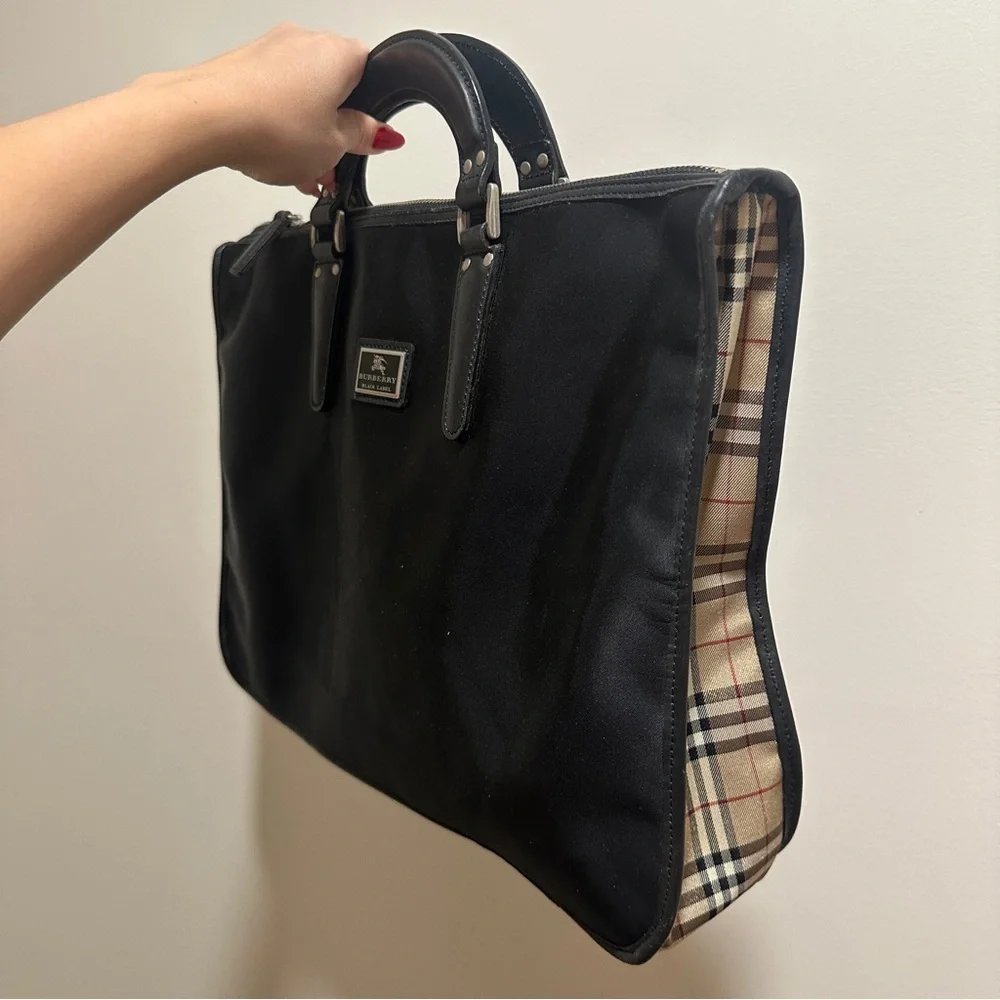 Burberry vintage computer laptop briefcase work business bag black